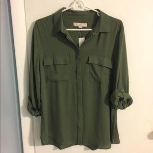 NWT LOFT Utility Blouse